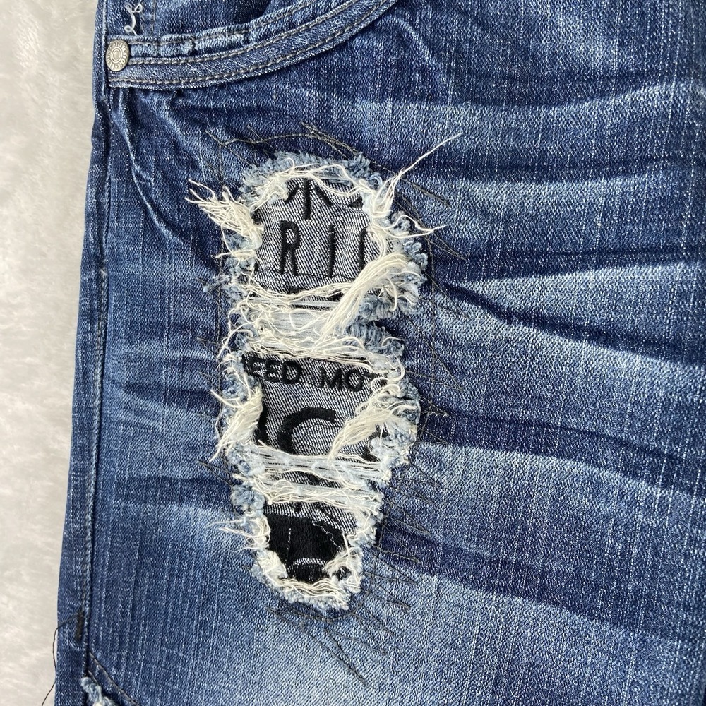 Affliction Jeans mens 34x35 Blue Denim Gage Distressed Grunge Biker Emo Punk Y2K - Picture 3 of 16